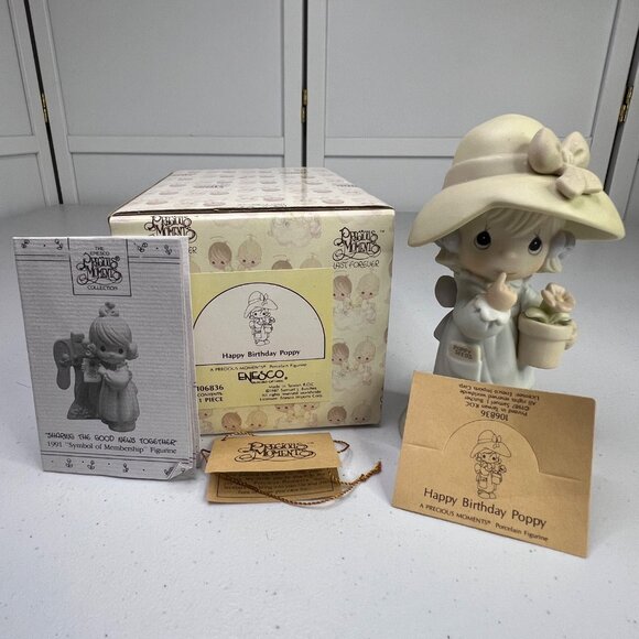 Precious Moments Happy Birthday Poppy 1987 Collectible Figurine By Enesco - Picture 2 of 10
